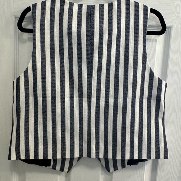 LOFT Blue and White Striped Vest - Picture 2 of 4